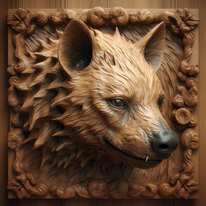Nature and animals (hyena 1, NATURE_6261) 3D models for cnc